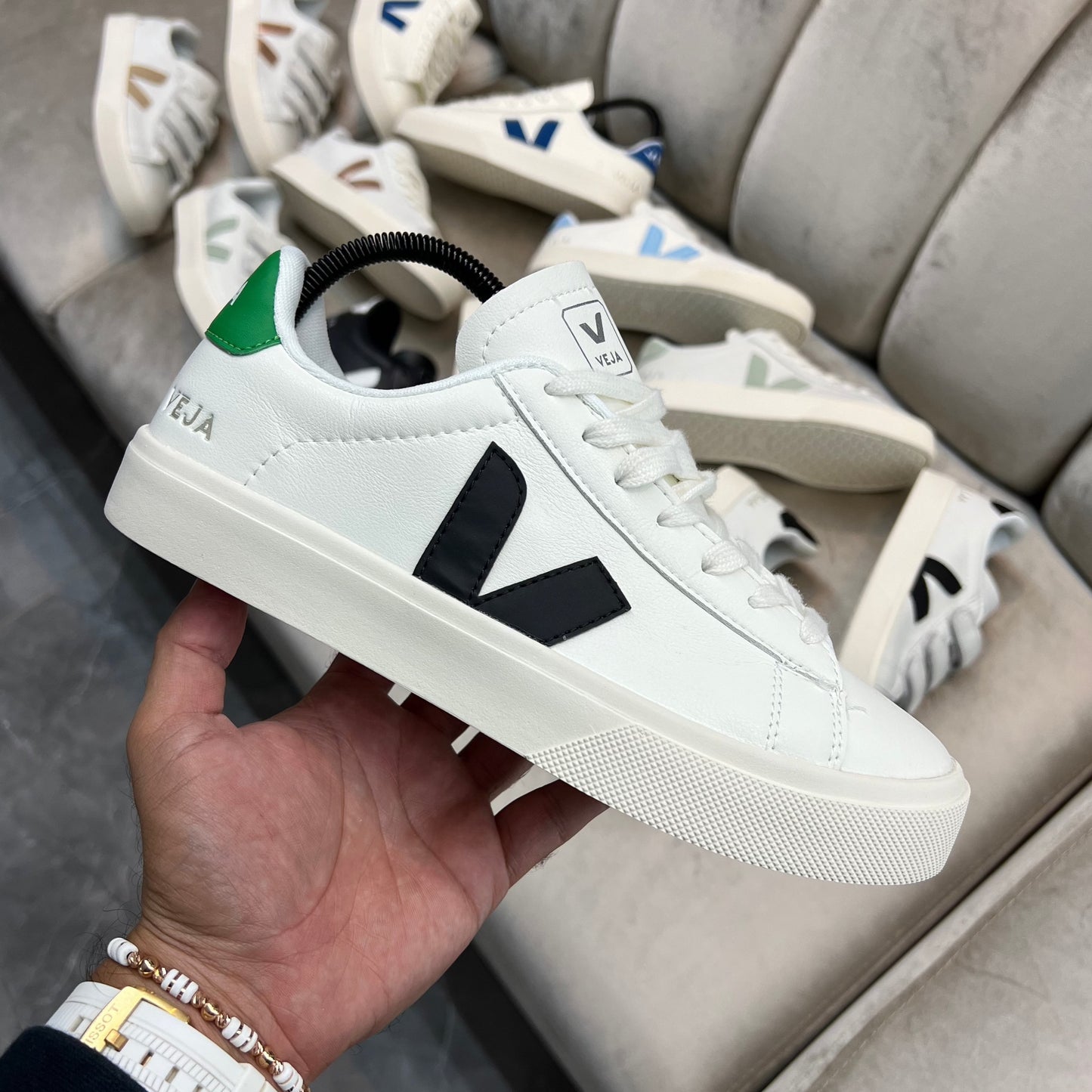 Tenis Veja Campo Negro Verde