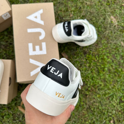 VEJA VELCRO BLANCO NEGRO