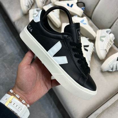 Tenis Veja Campo Negro Blanco